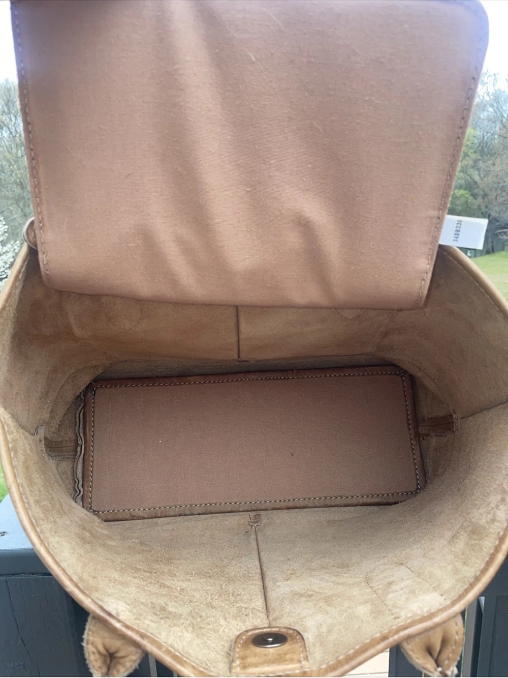 FRYE Cara Shoulder Tote Shoulder Bag -Beige-Distressed Leather $398 - Picture 12 of 12